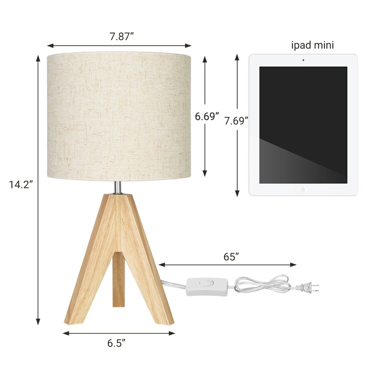 Fidel Solid Wood Tripod Table Lamp